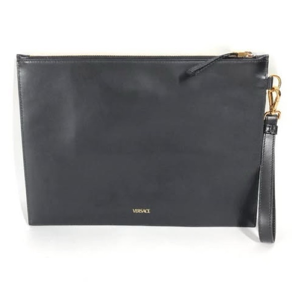Versace Black Envelope with Silver Logo - Picture 3 of 6